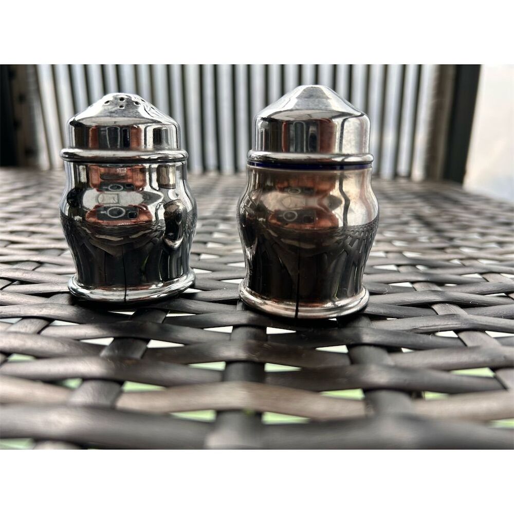 Sterling Silver Salt & Pepper Shaker Set Vintage Design Classic Style